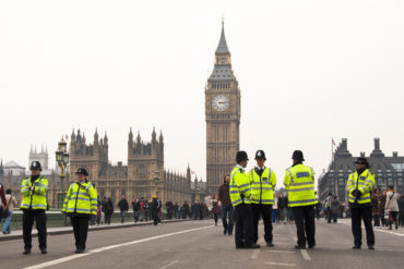 Police in front of Houses of Parliament