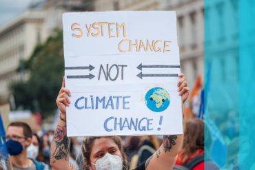 Climate change protester
